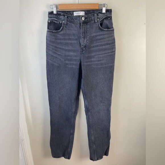 Abercrombie & Fitch Ultra High Rise 90s Straight Jean washed black size 29 - Picture 3 of 12